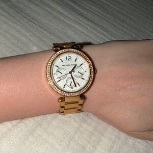 Michael Kors Rose Gold Watch with Crystal Details